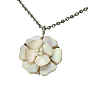Chanel Necklace Camellia Flower Pearl #211484C25B